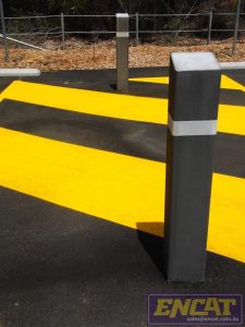 Concrete filled steel bollard square bollard