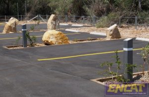 Concrete filled steel bollard square inground bollards