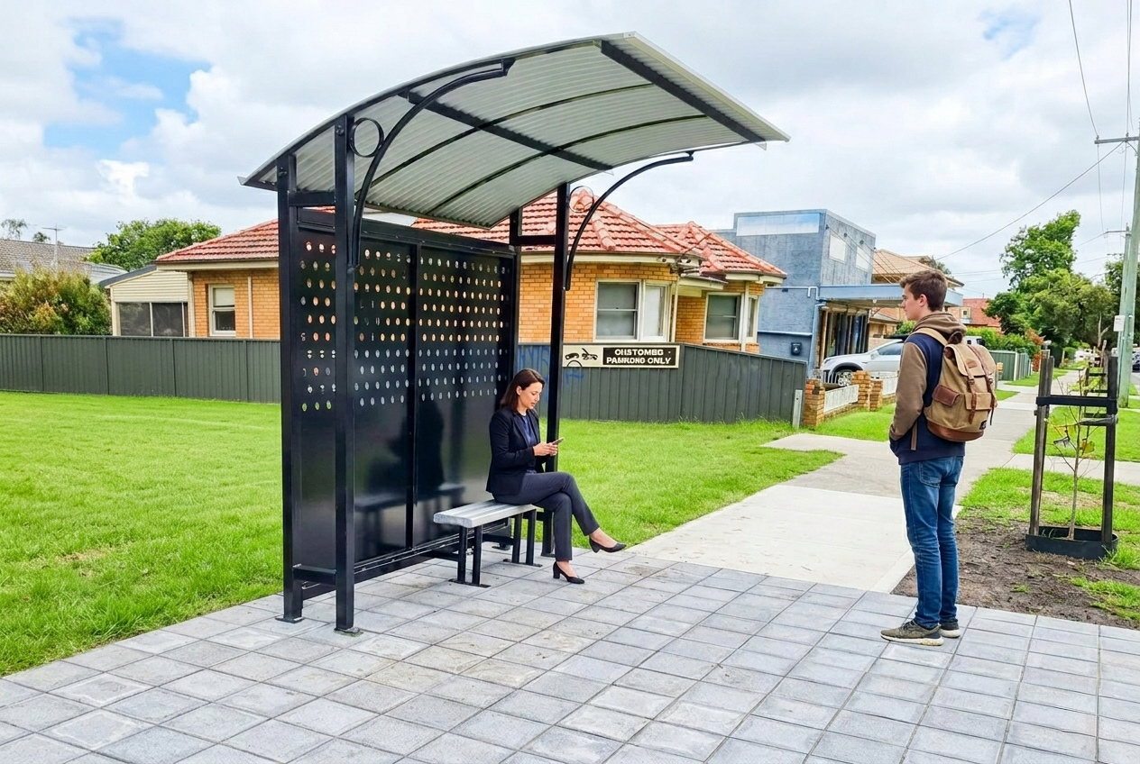 How to buy a bus shelter in Australia: a buyer's guide for councils, schools and contractors Sirius Slimline Single Bus Shelter
