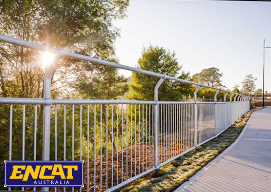 Cycle way steel balustrade manufactured by ENCAT in Australia