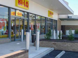 Heavy duty steel bollard for shopping centre by ENCAT